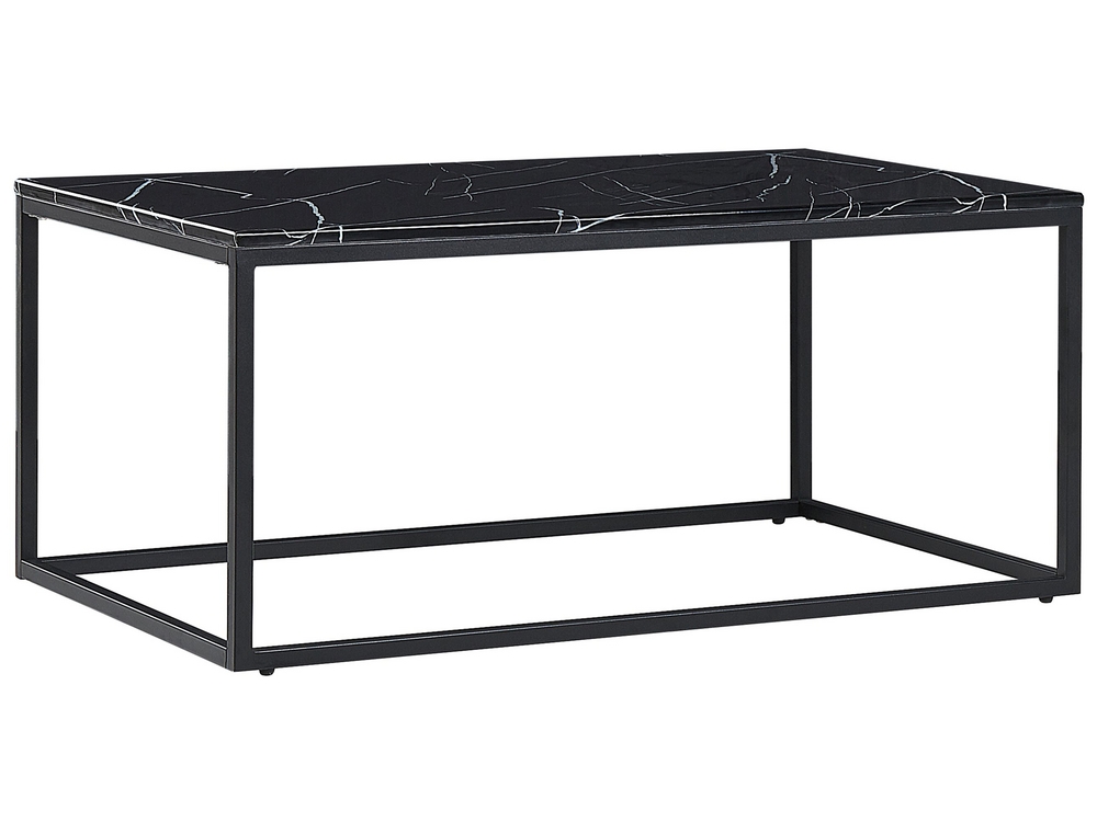 Marble Effect Coffee Table Black DELANO Beliani