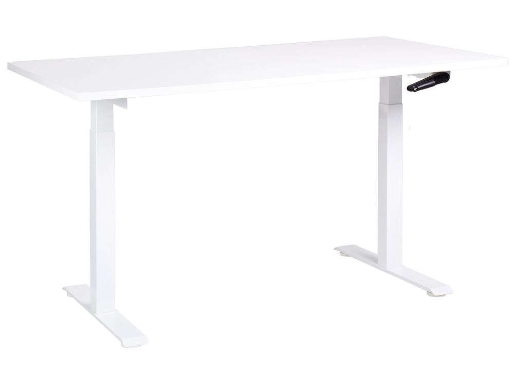 Adjustable Standing Desk 160 x 72 cm White DESTINES Beliani