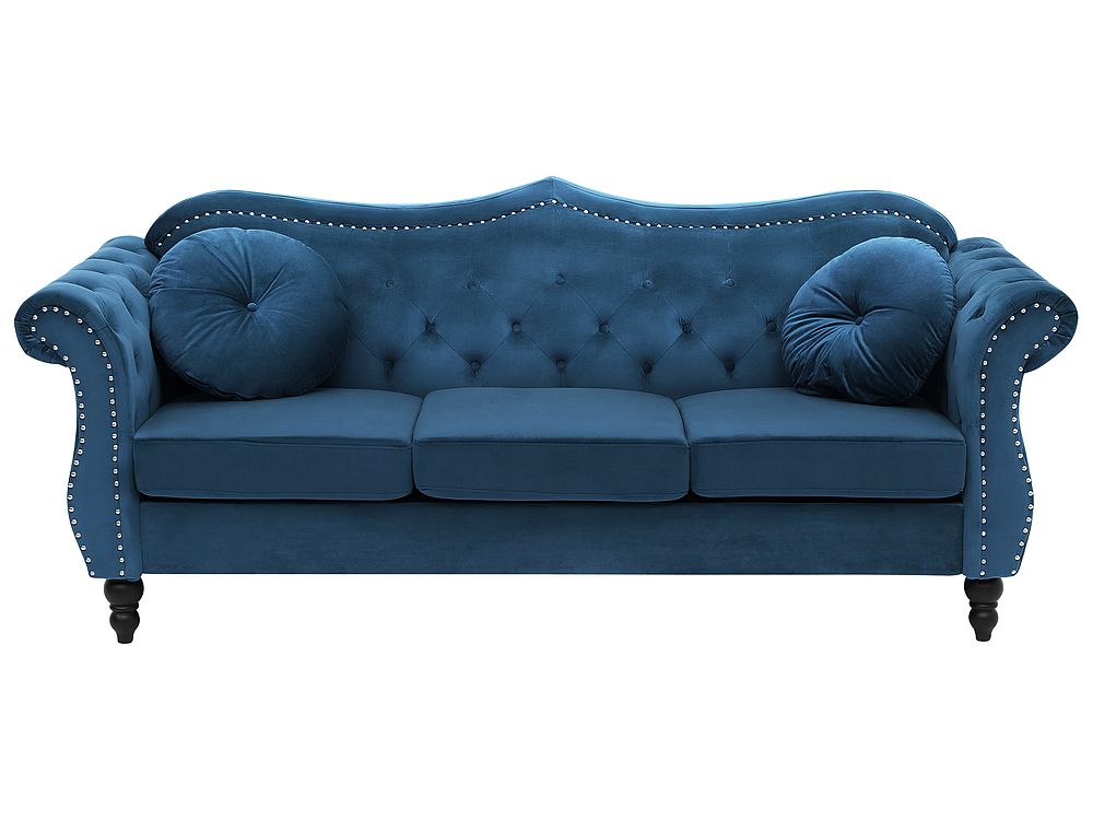 Divano 3 posti SKIEN Velluto Blu marino