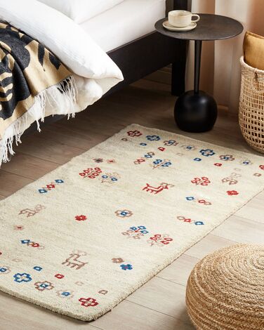 Wool Gabbeh Area Rug 80 x 150 cm Beige SULUCA