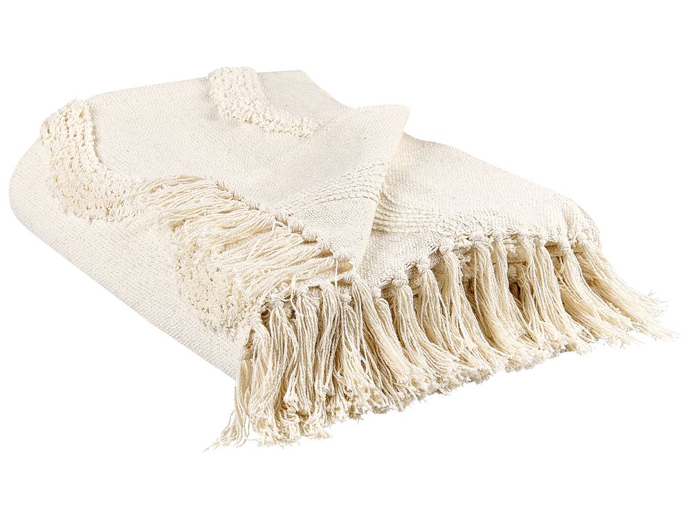 Kuscheldecke KHARI Baumwolle 125 x 150 cm Hellbeige