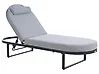 Sun Lounger with Cushion RONCOLO Metal Grey