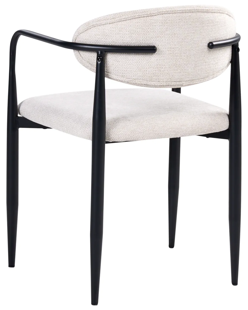 Lot de 2 chaises en tissu beige et pieds fins en métal noir - JAZZY 2 Lot de 2 chaises en tissu beige et pieds fins en métal noir - JAZZY 2