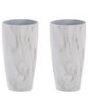 Set of 2 Plant Pots ⌀ 23 cm Marble Effect LIMENARI_860277