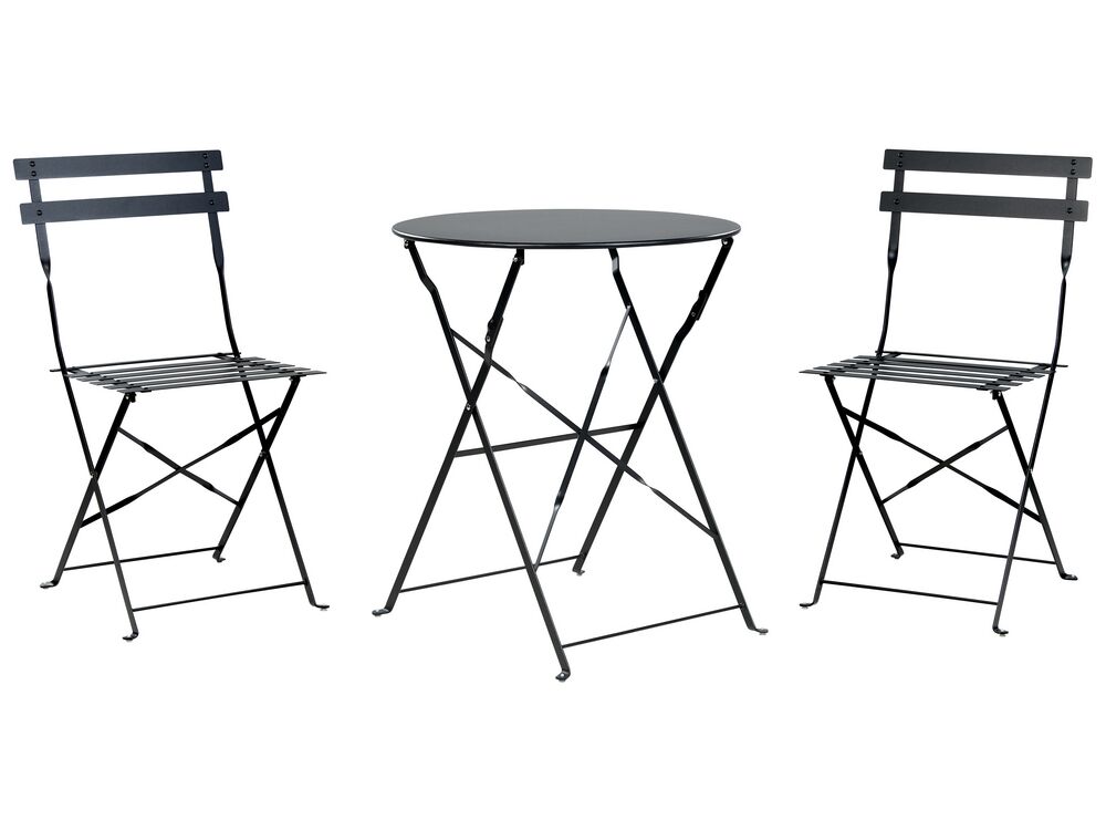Bistro Set Folding FIORI Metal Black