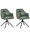 Set of 2 Dining Chairs Swivel MIRA Green