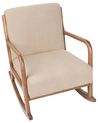 Poltrona A Dondolo In Tessuto Teddy - Beige/Bianco, Portata 130kg, 88x63x96cm - Foto 3