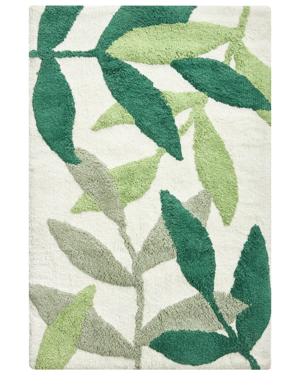 Tapijt van gerecycleerd katoen en polyester met blauwe boucléstof, 60 x 90 cm Joanny | Maisons