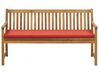 Ławka ogrodowa z certyfikowanego drewna 160 cm z poduszką czerwoną VIVARA_774802