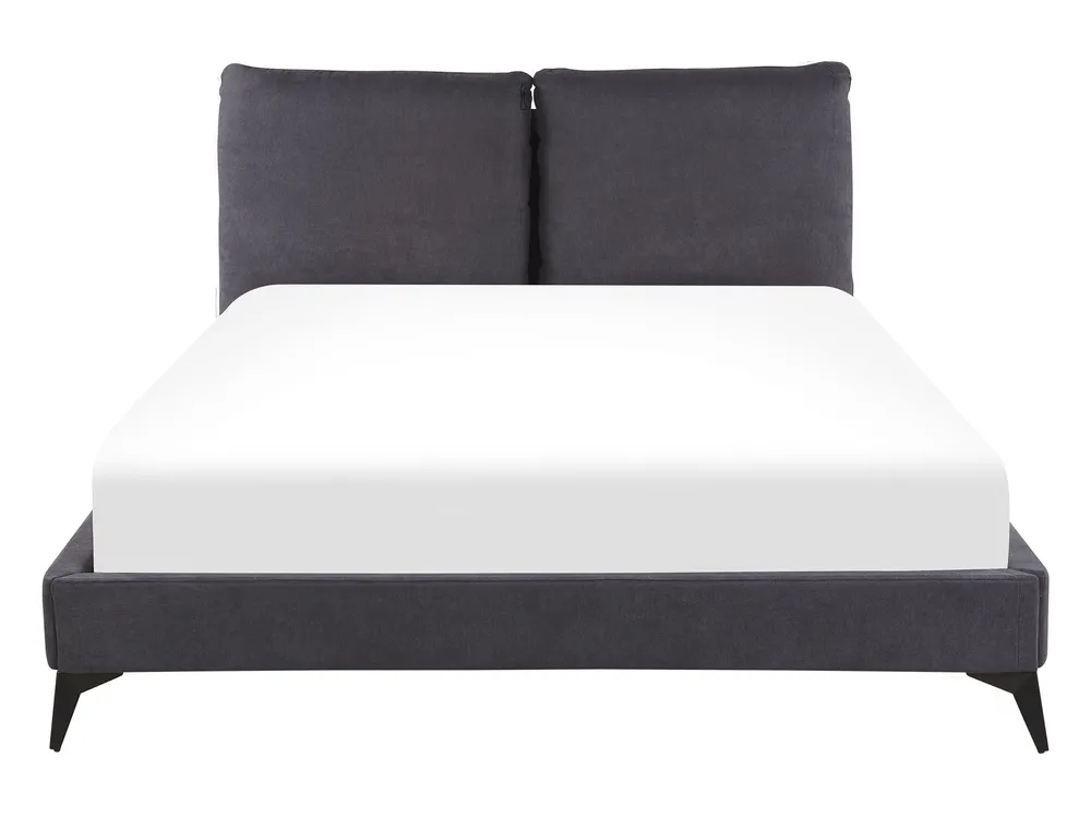Bed Fluweel MELLE 140 x 200 cm Donkergrijs_791203
