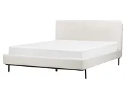 Bett mit Lattenrost Bouclé CORIO 160 x 200 cm Cremeweiß_903249