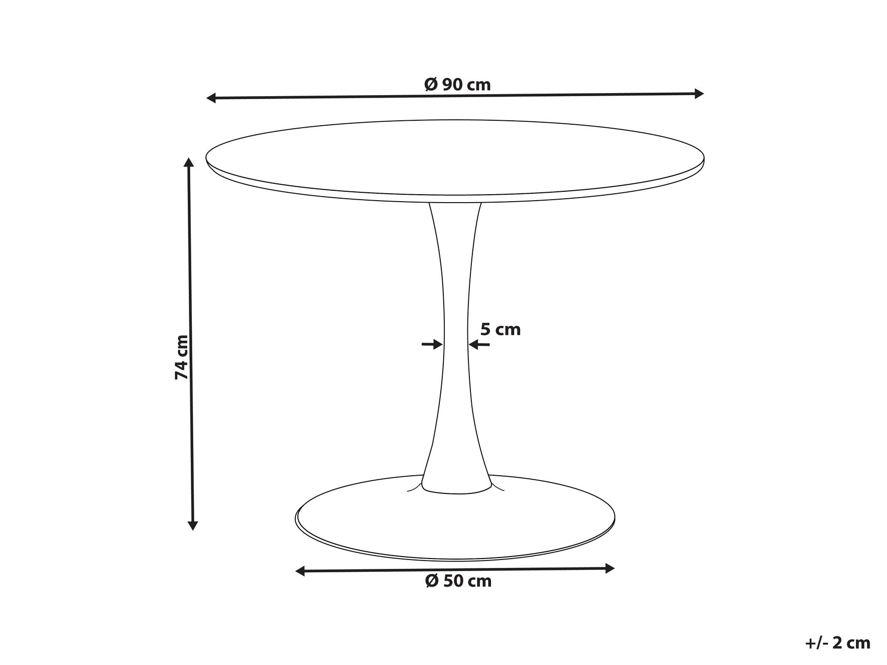 Round Dining Table ⌀ 90 cm Marble Effect Black and Gold BOCA_919476 Round Dining Table ⌀ 90 cm Marble Effect Black and Gold BOCA_919476