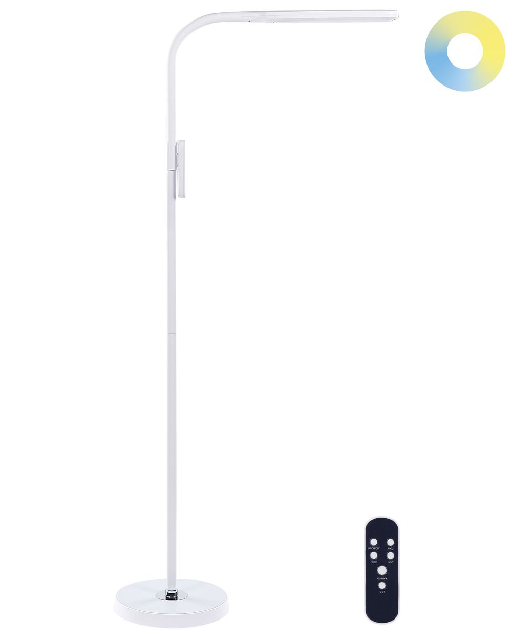 LED Floor Lamp ARIES With Dimmer Metal White Beliani