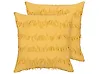 Set of 2 Decorative Cushions AGASTACHE 45 x 45 cm Yellow Geometric Pattern