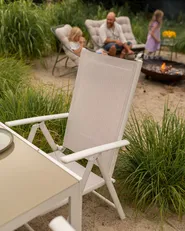 Garden Dining Set 6 Seater CATANIA Metal Beige_1109399