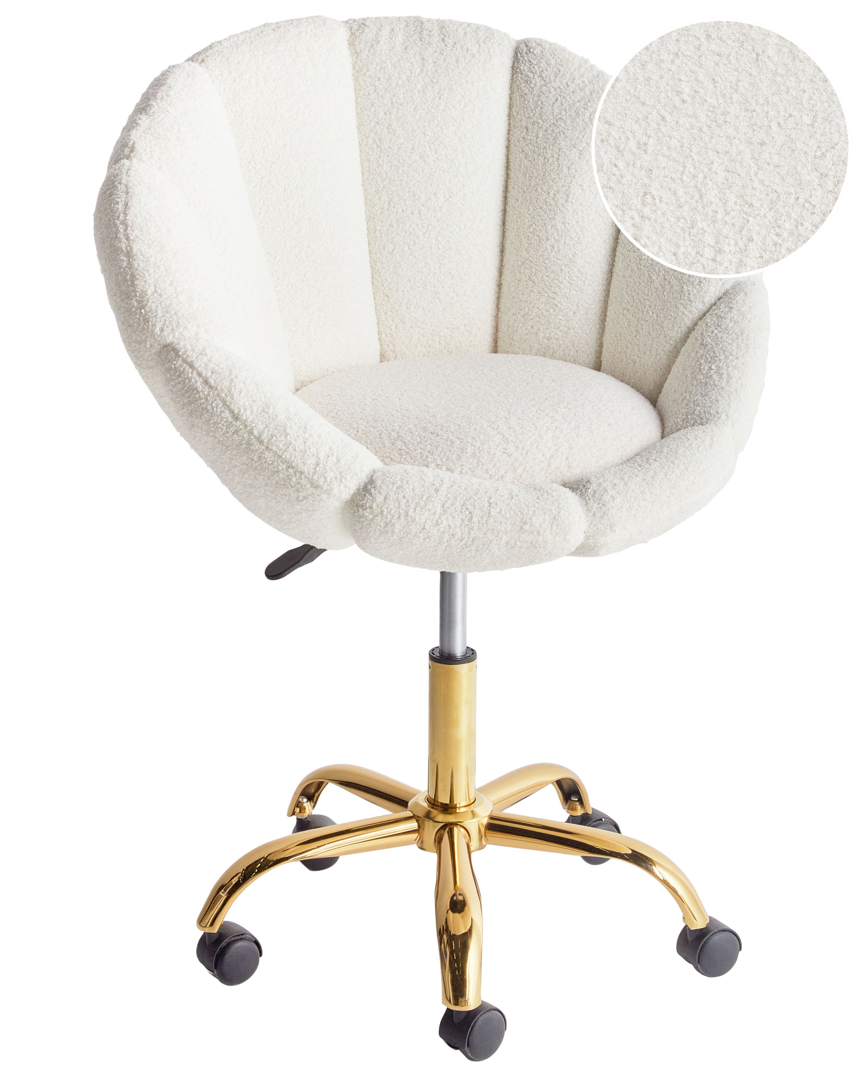 Desk Chair ANNABELLE Boucle White