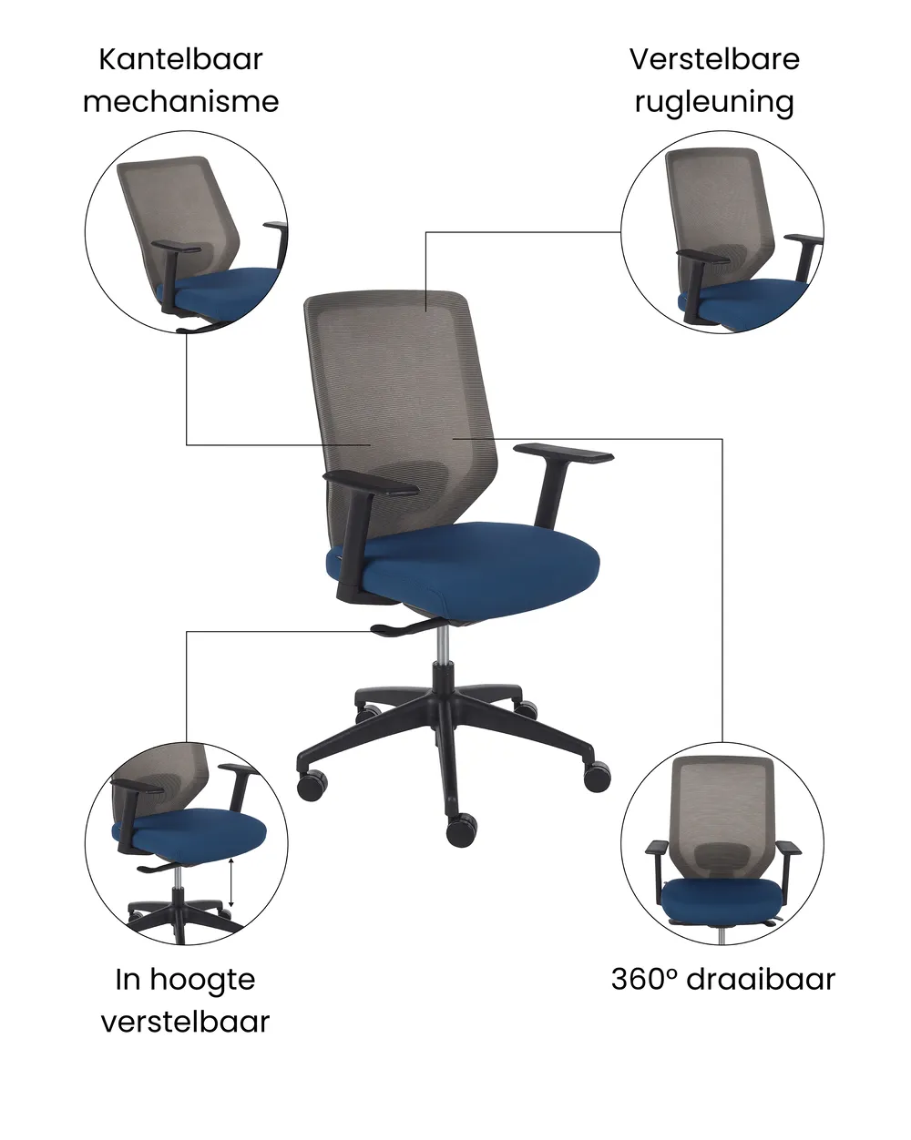 Bureaustoel VIRTUOSO Blauw_1073400