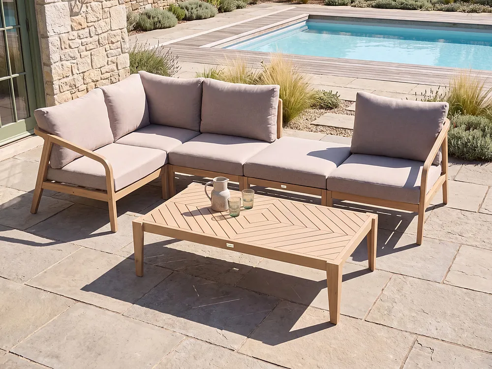Garden Coffee Table RIVELLO 68 cm 123 cm Acacia Wood Light Brown_1156398