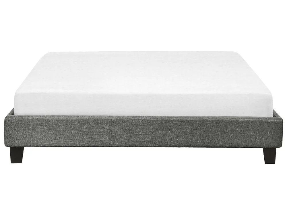 Bed without Headboard Fabric ROANNE 160 x 200 cm (EU King Size) Grey_771551