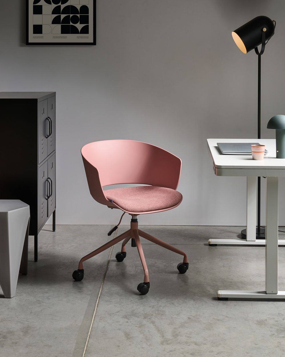 Bürostuhl GLEEFUL Stoff Rosa