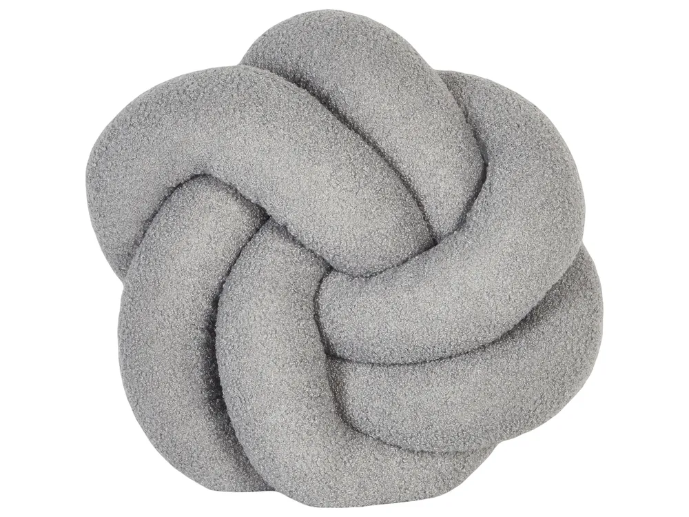 Poduszka dekoracyjna ANGELONIA 45 x 45 cm Boucle Szary Jednolity_1073158