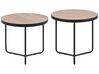 Set of 2 Coffee Tables MELODY Light Brown