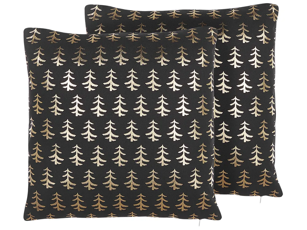 BETGINY 2 Federe Natalizie 45x45 Cm – Alberi Di Natale Grigi E Rossi, Decorazione Invernale Per Divano E Camera