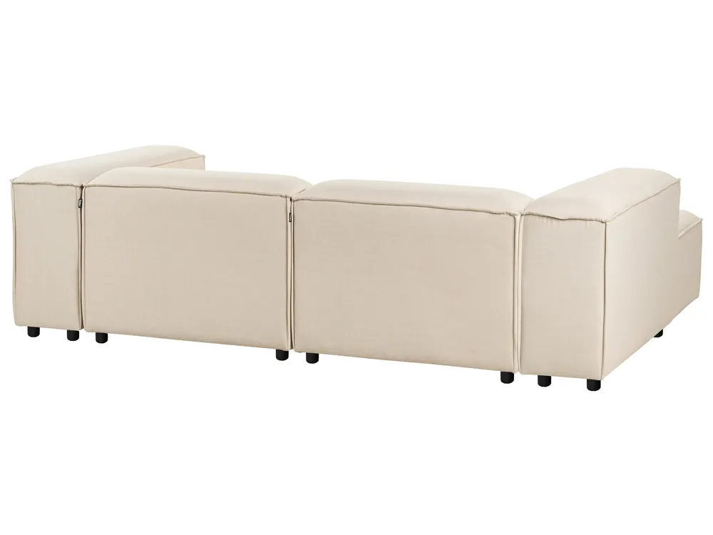 Modular Corner Sofa 2 Seater ARDAL with Ottoman Fabric Beige Right Hand_947830