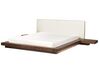 EU Super King Size Boucle Headboard Bed with LED Brown ZEN_931390