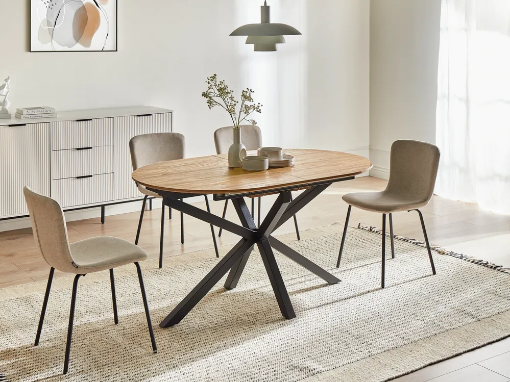 Extending Dining Table MACQUARIE Brown 140/180 cm 90 cm_1029224