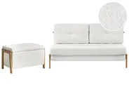 Set da salotto 3 posti EDLAND con Panca Bouclé Bianco_1040753