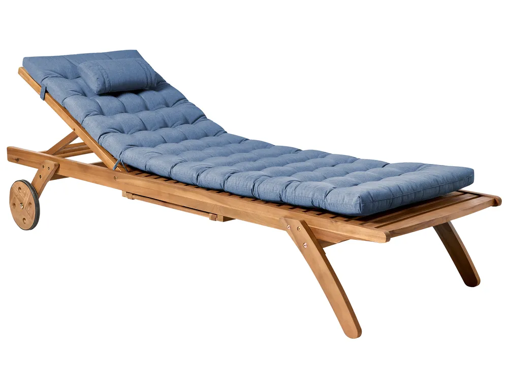Poduszka na leżak ogrodowy CESANA PREMIUM 192 x 56 cm Niebieski_1070488