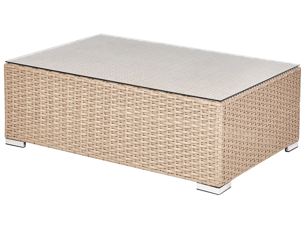 Garden Lounge Set with Table 8 Seater XXL Modular PE Rattan Beige Right Hand_905108
