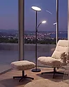 LED Floor Lamp ESKALDE  with Remote with Dimmer Metal Black
