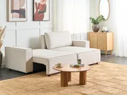 Sofa rozkładana dla 3 osób KARILA ze schowkiem Jasnobeżowy Lewostronny_885994