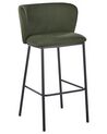 Set of 2 Fabric Bar Chairs Dark Green MINA_925944