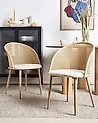 Set of 2 Dining Chairs CORNELL Metal Light Beige