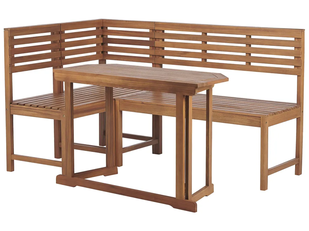 QLS Tavolo Pieghevole Da Balcone Sospeso In Legno Di Acacia – Regolabile In Altezza