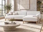 Corner Sofa SOSJO Boucle Off-White Left Hand_1185293