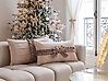 Set of 2 Decorative Cushions BELLE 30 x 50 cm Velvet Light Beige Solid