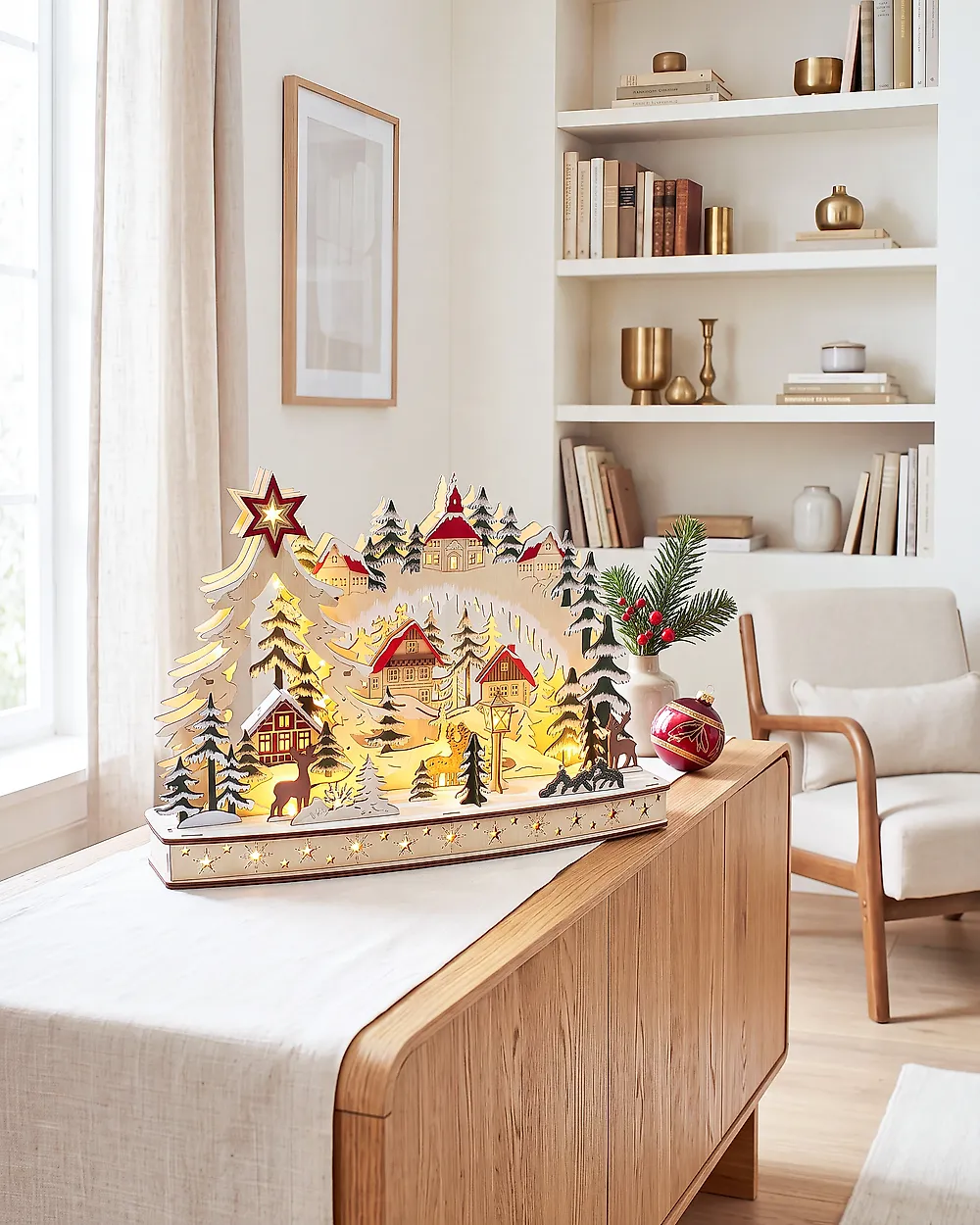 Christmas Decoration LED KORIA 31 cm Light Brown_1175961