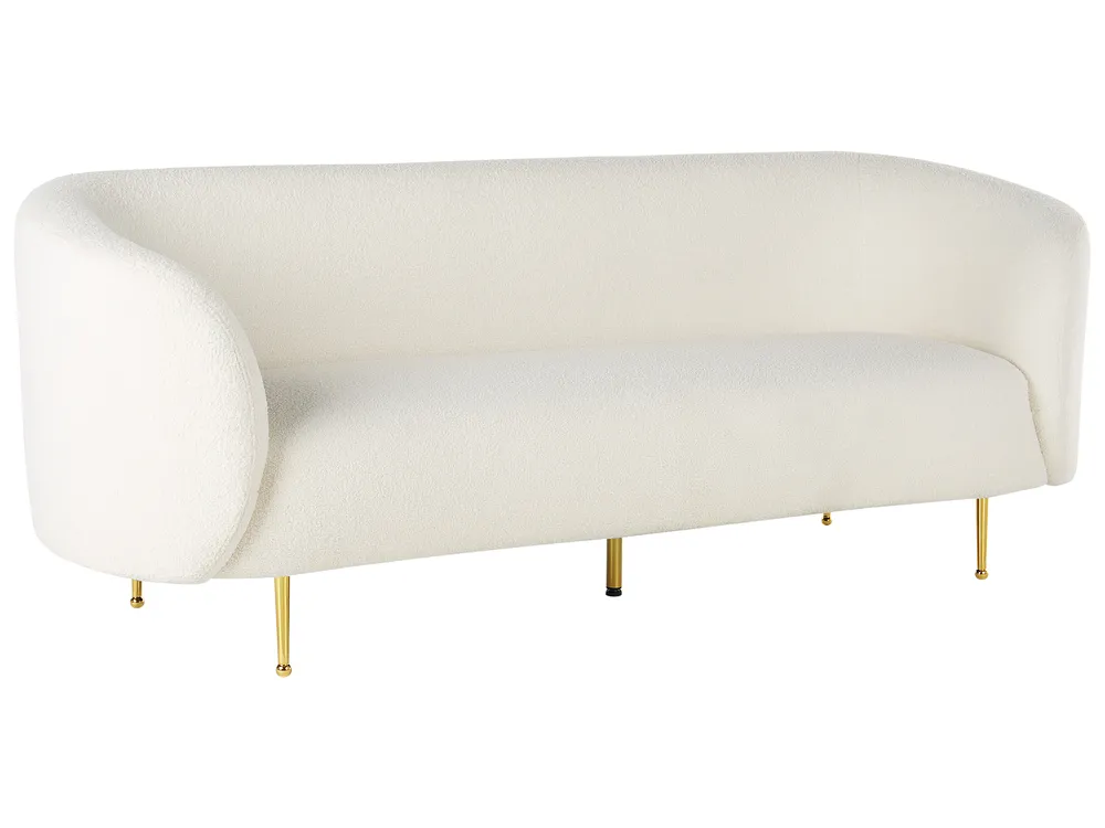 Living Room Set 6 Seater LOEN Boucle White_831506