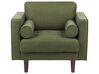 Conjunto de sofás 3 lugares em tecido verde NURMO_896054