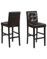 Lot de 2 chaises de bar en cuir PU marron MADISON_763531