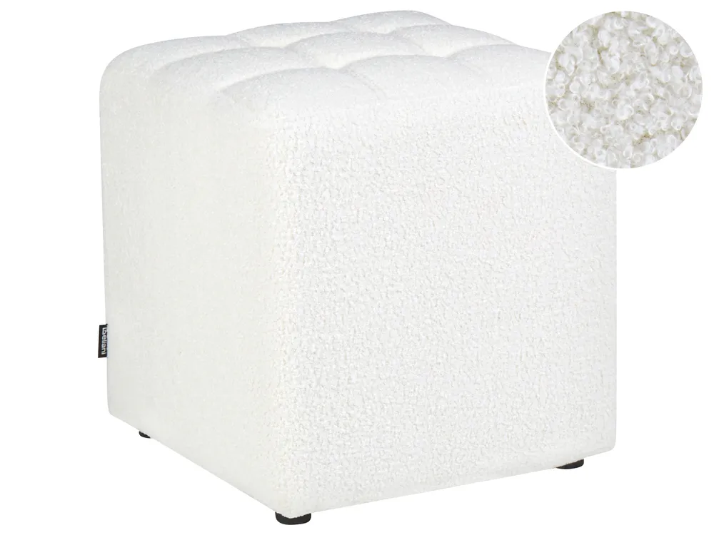 Pouf design fiore in Tessuto bouclette Bianco DELPODA
