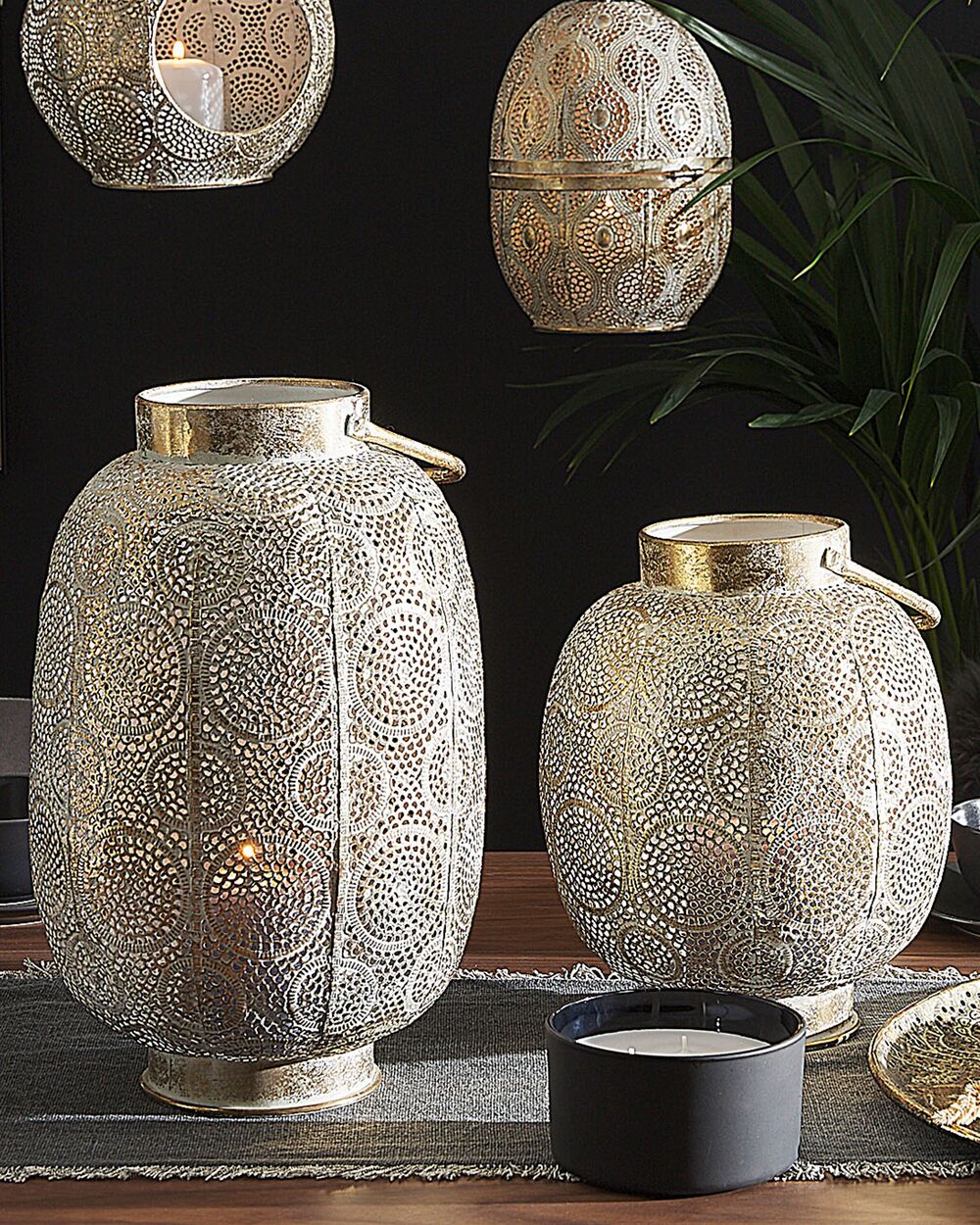 Lampáš LANTAU 30 cm Kov Zlatá