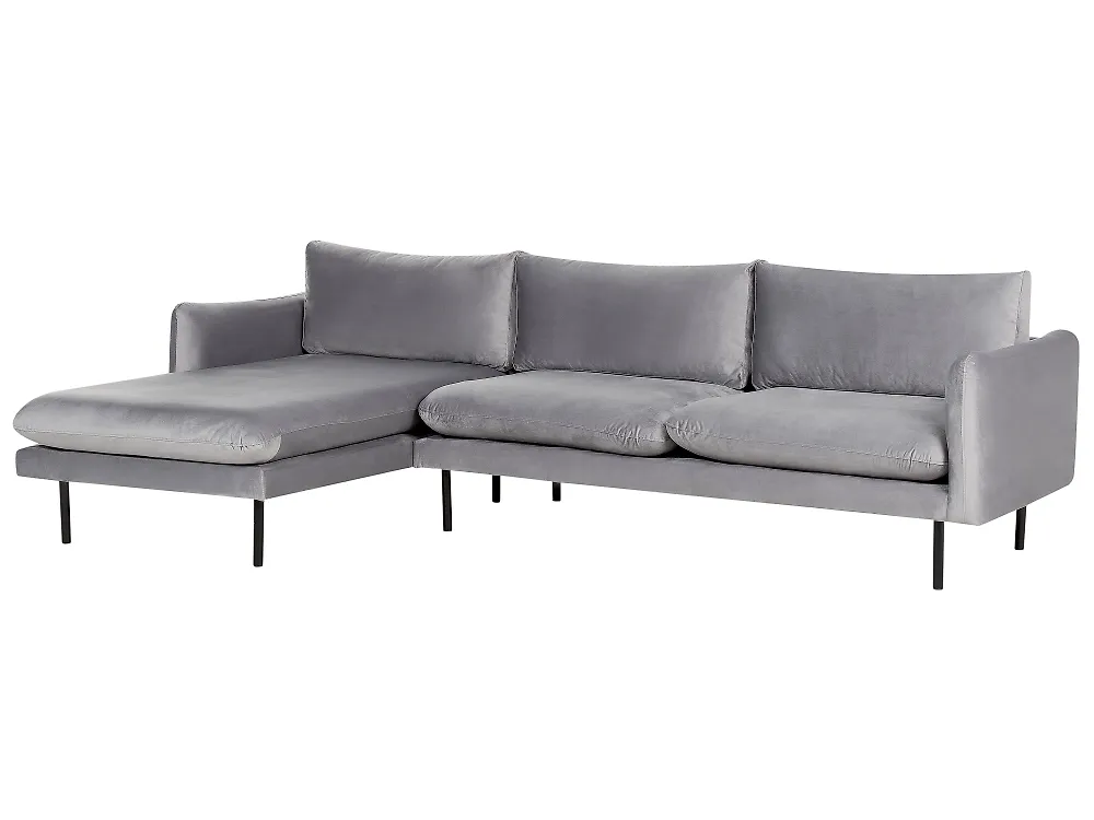 Sofá esquinero VINTERBRO Terciopelo Gris Derecha_1183013