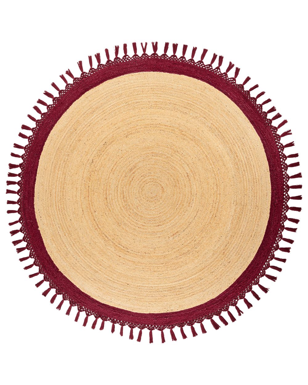 Rug MARTS Dark Red ø 200 cm Jute