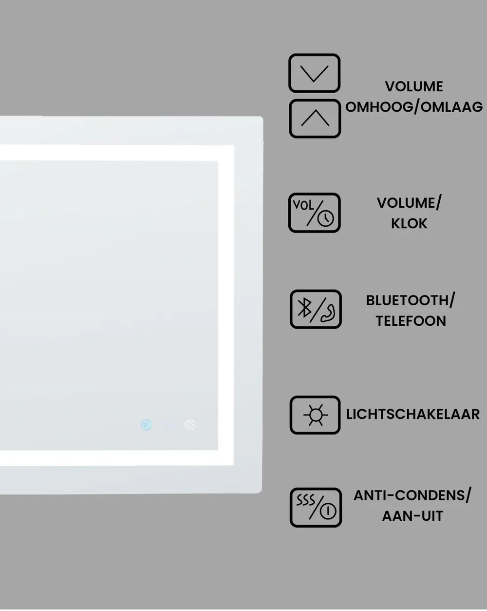 LED badkamerspiegel PRENOIS 80 cm 60 cm Zilver_940478