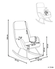 Poltrona a dondolo KVELIA Tessuto Tortora_972648